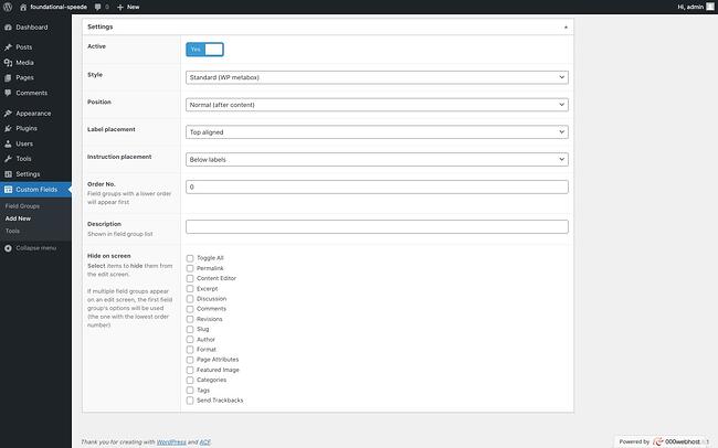 Cómo usar campos personalizados avanzados: configure los ajustes del grupo de campos
