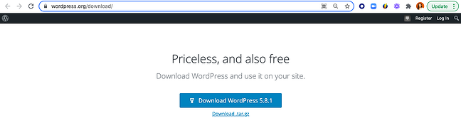 Cómo actualizar manualmente WordPress a través de FTP: descargue el último archivo zip de WordPress