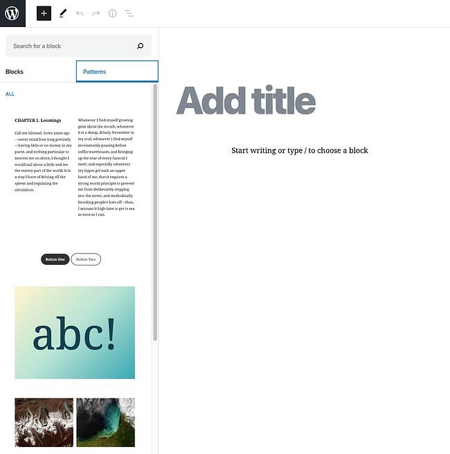 tendencias de wordpress: edición de página completa con patrones de bloque