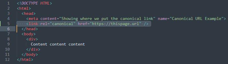 un ejemplo de una url html canónica