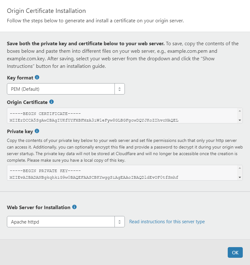 Cómo corregir el error 521: instale el certificado de origen de Cloudflare en su servidor web