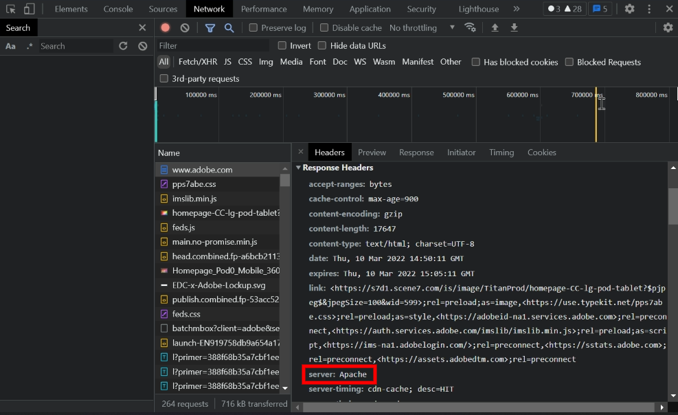 Encuentra tu servidor en Chrome Developer Tools.