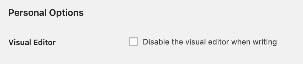 opciones personales para arreglar un editor visual de WordPress roto