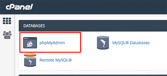 cpanel phpmyadmina