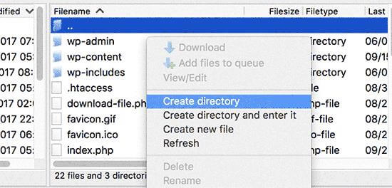 crear un directorio
