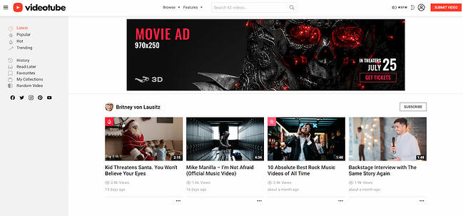 Tema de WordPress para compartir videos: Bimber