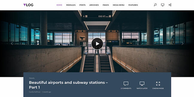 Tema para compartir videos de WordPress: Vlog