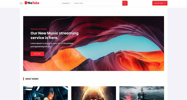 Tema para compartir videos de WordPress: NeTube