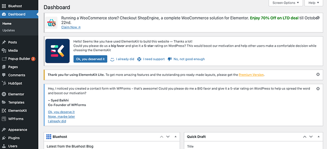 subir archivo html a wordpress: ir al panel de administración