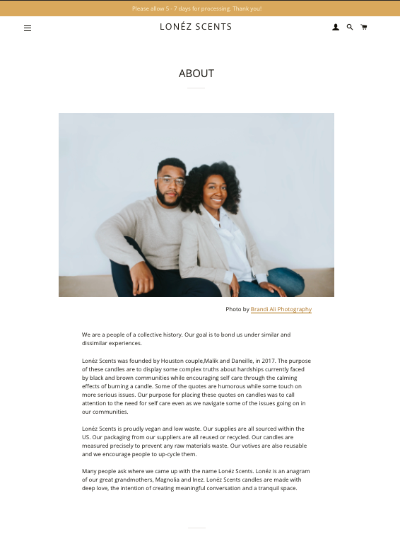 Lonez Fragrances sobre el sitio