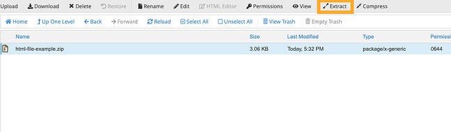 subir archivo html a wordpress: descomprimir los archivos