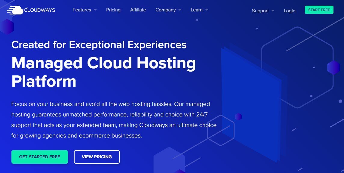 Página de inicio de Cloudways