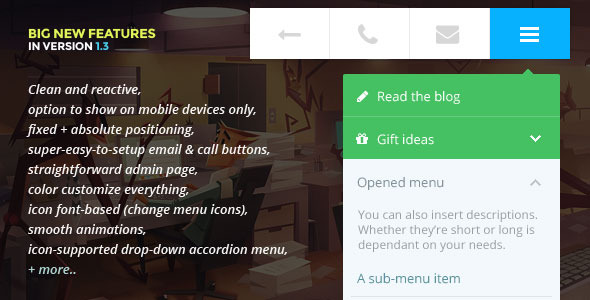 Complemento Touchy de WordPress compatible con dispositivos móviles