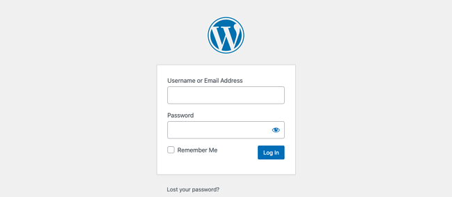 página de inicio de sesión de wordpress