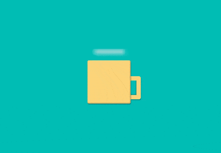 Animación CSS de una taza de café humeante