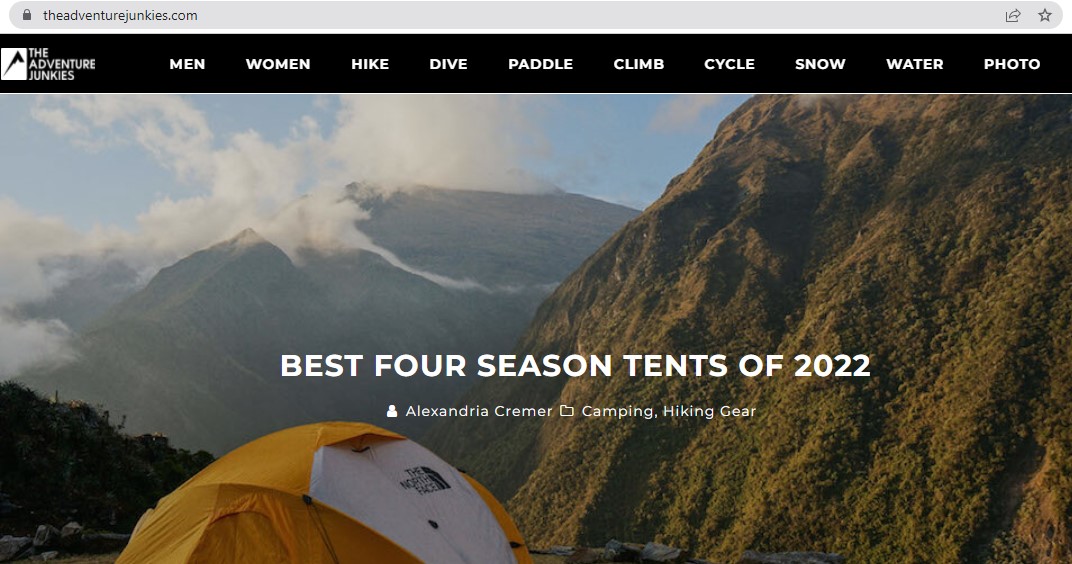 Adventure Junkies utiliza un buen dominio SEO. 