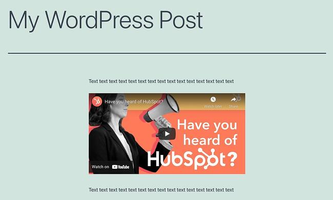 publicación de prueba de wordpress con video de youtube incrustado