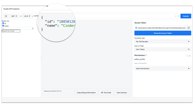     cómo usar la API de Facebook: envíe una solicitud HTTP