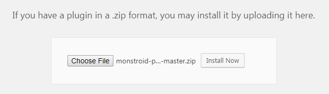 Instalación del tema Monstroid: Instale el complemento Monstroid Wizard