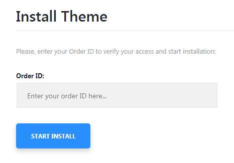 Instalación del tema Monster: ID de pedido de entrada