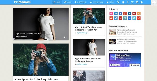 mejor tema de wordpress estilo pinterest: Pinstagram
