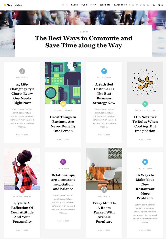 mejor tema de wordpress estilo pinterest: Scribbler