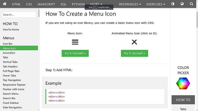 tutorial de hamburguesas de w3schools