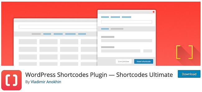 página del producto para wordpress shortcodes ultimate plugin