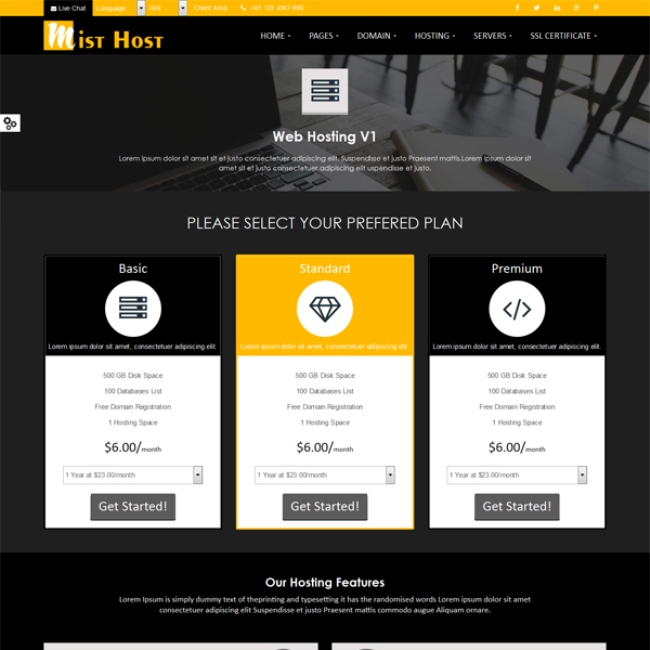 tema de alojamiento web de niebla