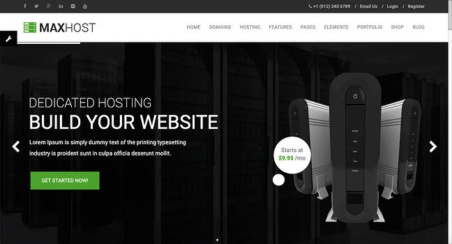 Demostración predeterminada de un tema de WordPress alojado por MaxHost