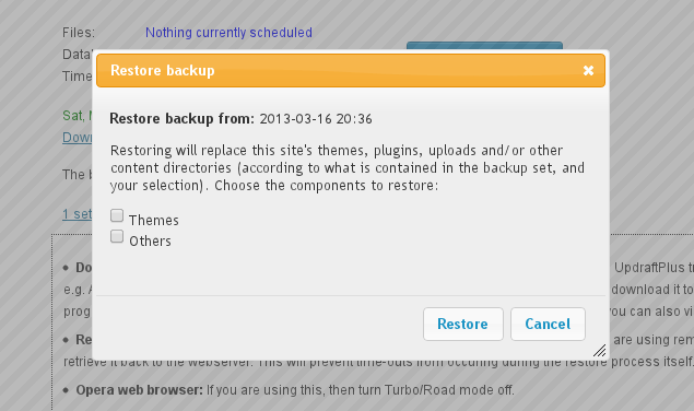 Complemento Updraft Plus WordPress para autónomos