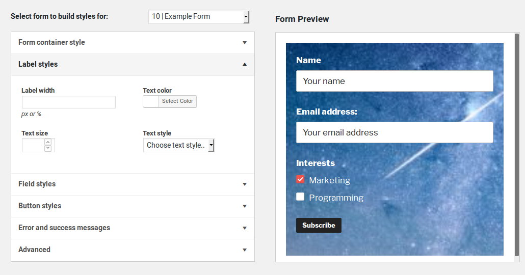 Complemento MailChimp WordPress para autónomos