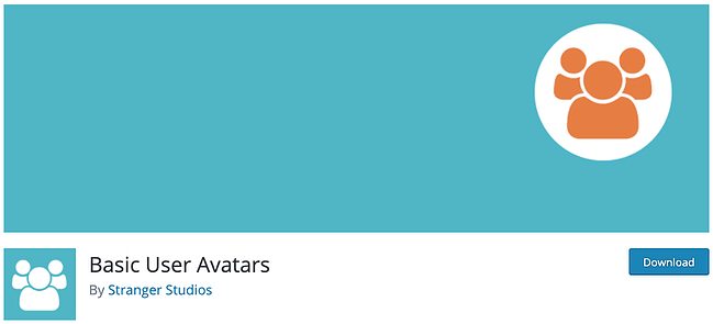 Página de descarga del complemento de avatar de WordPress avatares de usuario básicos