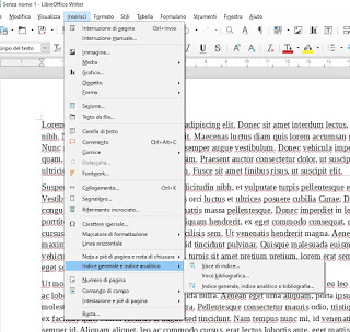 escritor de índice Índice de LibreOffice