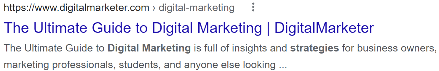 Título de la página SEO para su sitio de marketing digital.
