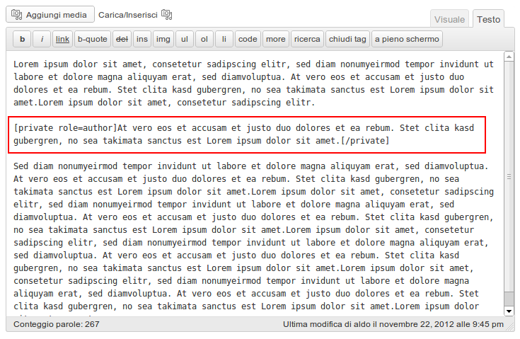 Complemento de WordPress para bloquear contenido privado