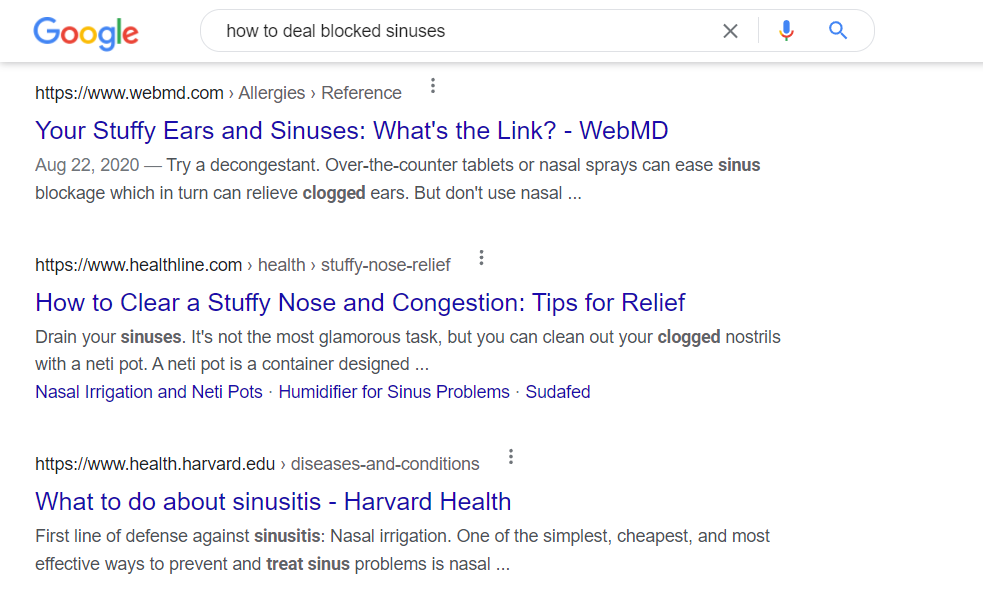 Buscando consejo médico en Google, tema YMYL.