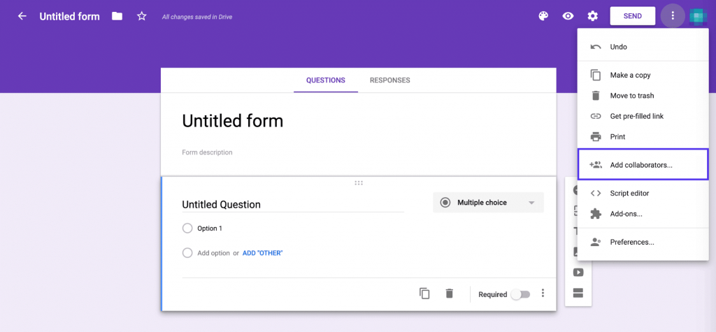 Colaboradores de formularios de Google