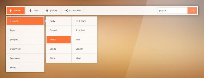 demostración para mega menu plugin wordpress sky mega menu