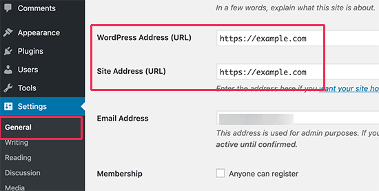 URL de Wp
