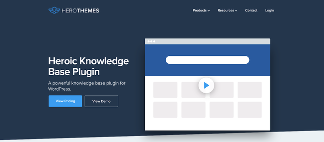 página del producto para el complemento de base de conocimiento de wordpress base de conocimiento heroico