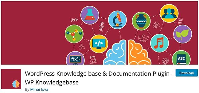 página del producto para el complemento wordpress wp Knowledgebase