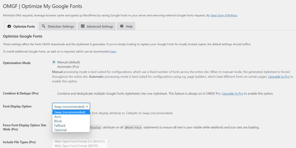 Optimice las fuentes de Google con un complemento de WordPress
