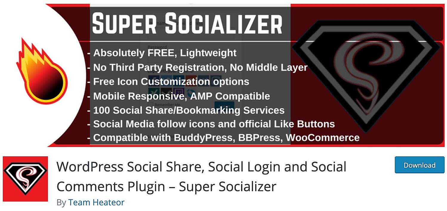 Complemento de inicio de sesión social de WordPress Super Socializer