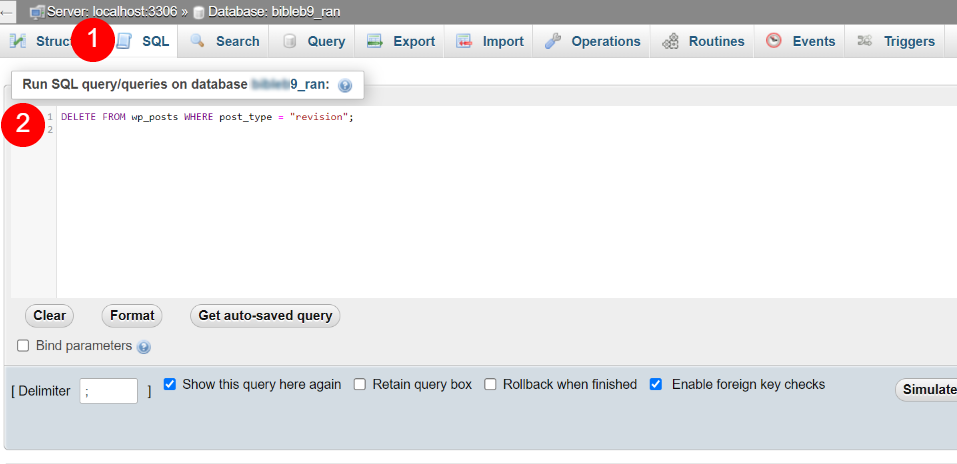 Acceso a versiones de publicaciones a través de phpMyAdmin