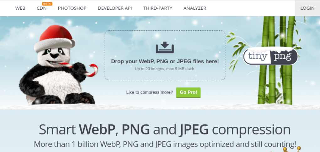 Uso de la herramienta TinyPNG para optimizar imágenes para el rendimiento de la red