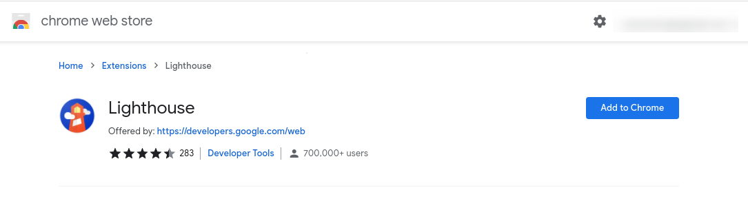 Extensión de Google Lighthouse para Chrome.