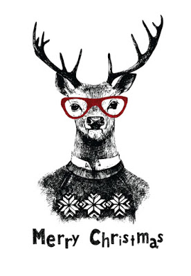 Tarjeta de felicitación: ciervo de Navidad