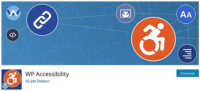 página de descarga del complemento de accesibilidad de wordpress Accesibilidad de WP