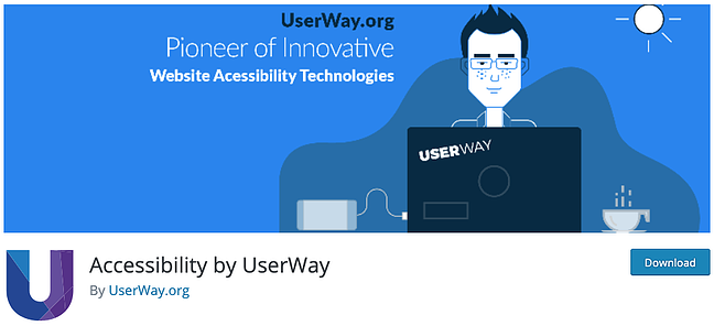 página de descarga del complemento de accesibilidad de la vía de usuario de wordpress